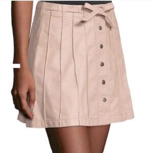 NWT Free People Pink Vegan Button Mini Skirt Size 10​​​​ Balletcore Academia